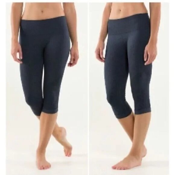 Lululemon In The Flow Cropped Leggings Size 6 - Picture 1 of 9